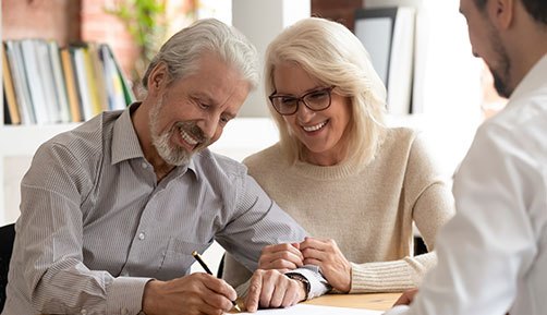 Property manager meeting with a client